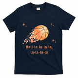Funny Basketball Christmas Xmas Holiday Hoops Ball La La T-Shirt - Navy Blue