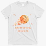 Funny Basketball Christmas Xmas Holiday Hoops Ball La La T-Shirt - White