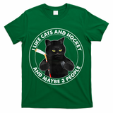 Funny Black Cat I Like Cats And Hockey And Maybe 3 People Gift T-Shirt