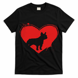 French Bulldog Dog Heart Shape Valentine Dog Lovers T-Shirt