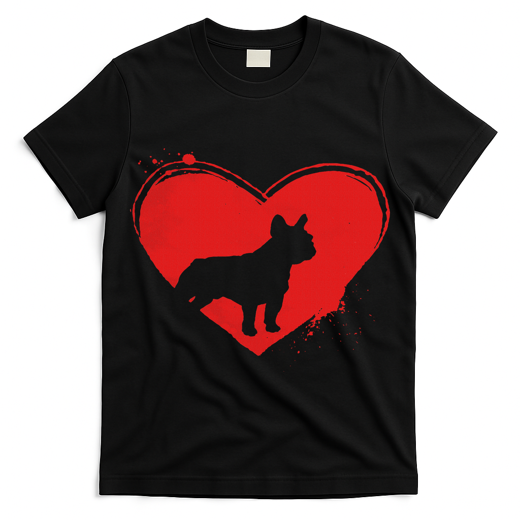 French Bulldog Dog Heart Shape Valentine Dog Lovers T-Shirt