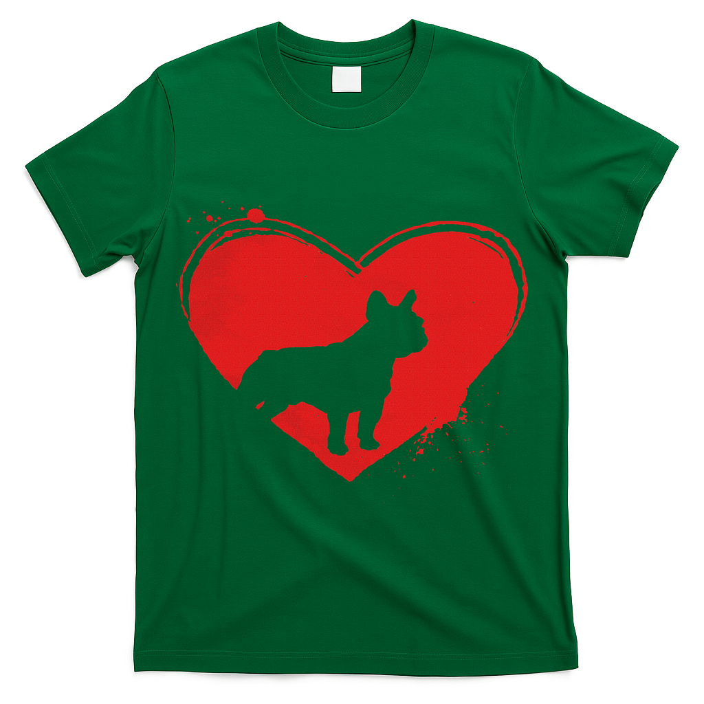 French Bulldog Dog Heart Shape Valentine Dog Lovers T-Shirt
