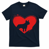 French Bulldog Dog Heart Shape Valentine Dog Lovers T-Shirt