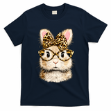 Funny Bunny Face Glasses Leopard Rabbit Easter T-Shirt