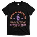 Fresh Brewed Halloween Witch Sign Witchy Mystical Magical Cute Gift T-Shirt - Black