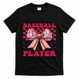 Favorite Baseball Player Calls Me Mom Mothers Day Coquette T-Shirt