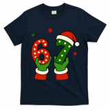 Funny Christmas 67 Six Seven Santa T-Shirt - Navy Blue