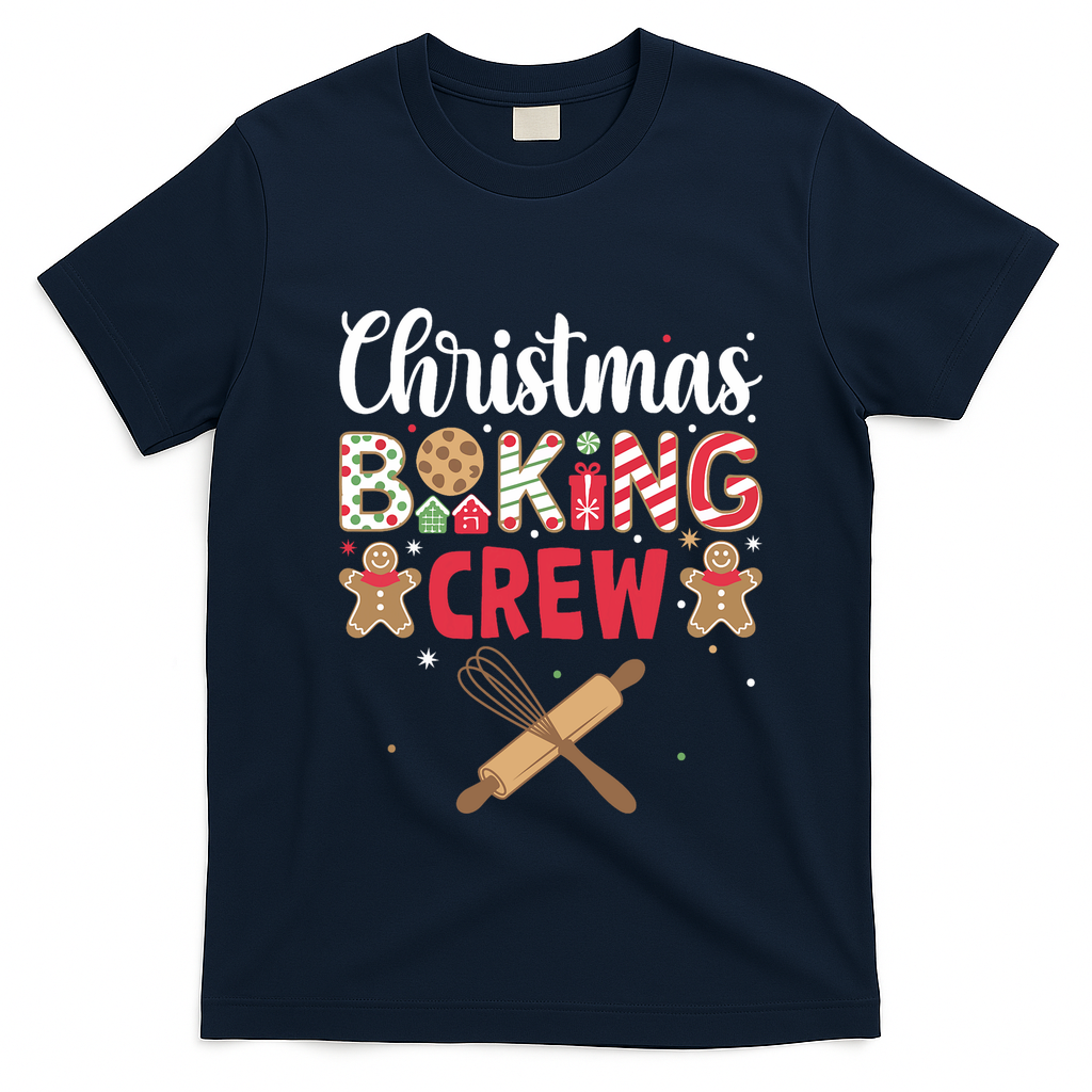 Funny Christmas Baking Crew Baking Christmas Cookie T-Shirt - Navy Blue