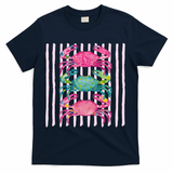 Funny Crab Beach Vibes Nautical Summer Vacation Gift T-Shirt - Navy