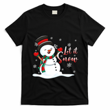 Family Clothing: Christmas Snow Let It Snow Funny Gift T-Shirt - Black