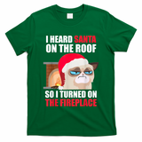 Funny Christmas Cat Hates Santa Grumpy Annoyed Cats T-Shirt