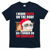 Funny Christmas Cat Hates Santa Grumpy Annoyed Cats T-Shirt