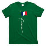 French Culture Classic France Signature Flag T-Shirt - Irish Green