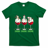 Funny Christmas Drink Drank Drunk Snowmen T-Shirt - Irish Green
