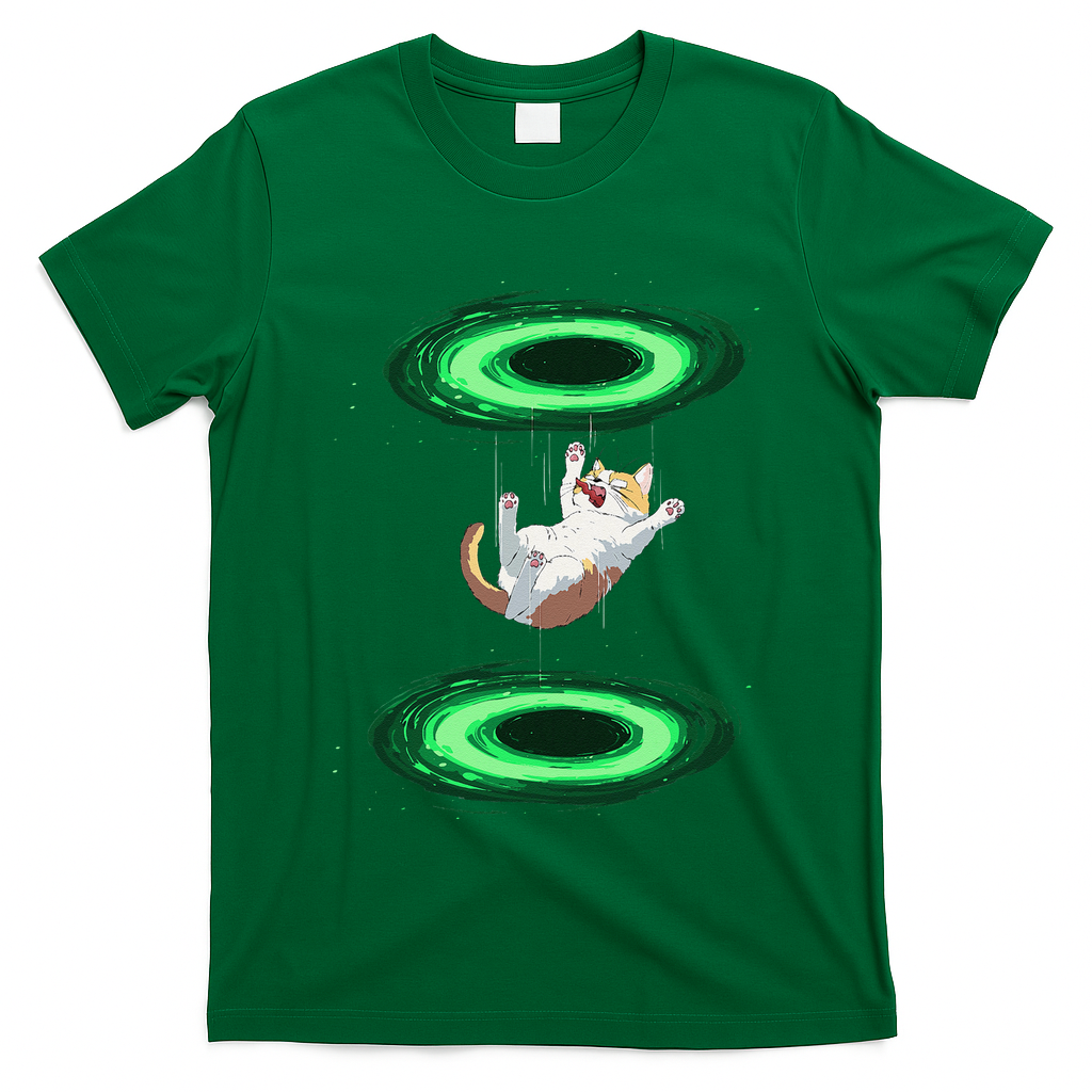 Funny Cat Falls Through Portal For Kitten And Cats Lovers T-Shirt