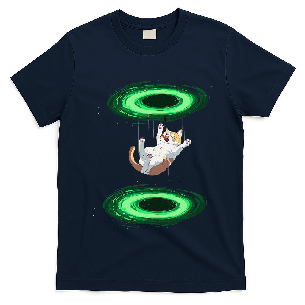 Funny Cat Falls Through Portal For Kitten And Cats Lovers T-Shirt