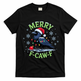 Funny Christmas F CAW F Crow T-Shirt - Black