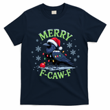 Funny Christmas F CAW F Crow T-Shirt - Navy Blue