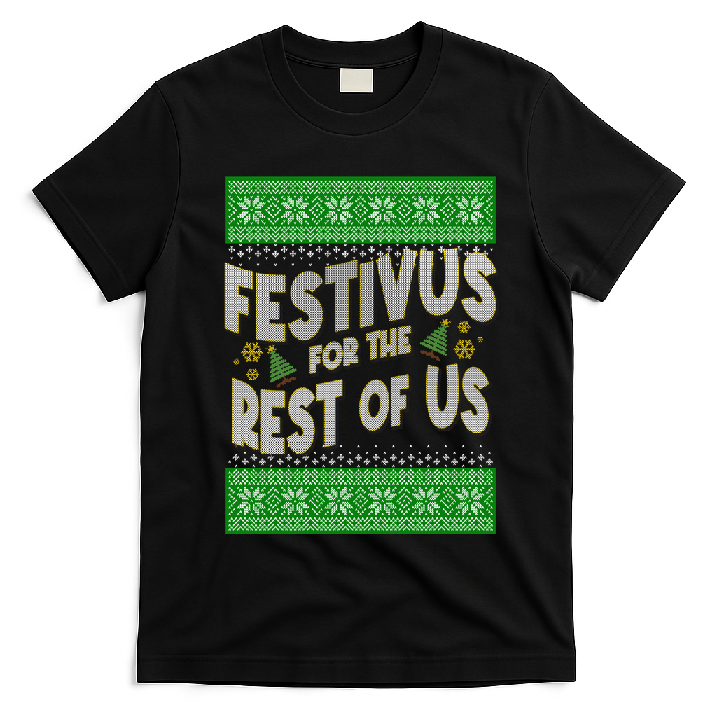 Funny Christmas Festivus For The Rest Of Us T-Shirt - Black
