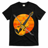 Funny Cute Fall Violin Violinist Autumn Thanksgiving String Player T-Shirt - Black