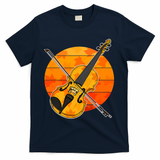 Funny Cute Fall Violin Violinist Autumn Thanksgiving String Player T-Shirt - Navy
