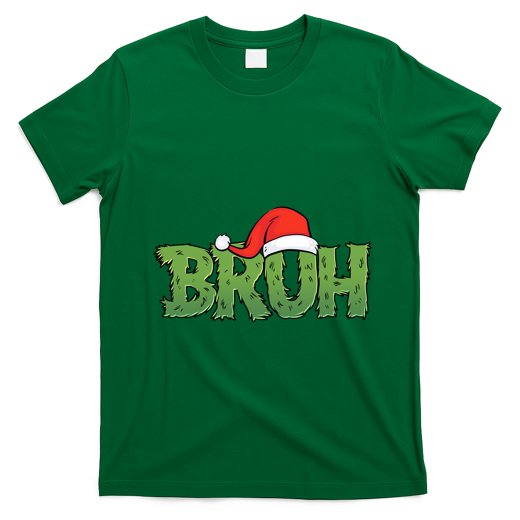 Funny Christmas Grinch Bruh T-Shirt - Irish Green