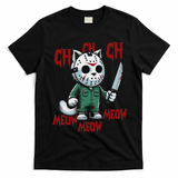 Funny Cat Horror Movies Cute Halloween For Cat Kitty Lovers T-Shirt - Black