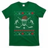Funny Christmas Ice Hockey Ugly Christmas Cool Gift T-Shirt - Irish Green