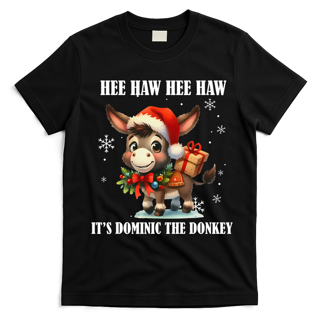 Funny Christmas Italian Christmas Donkey Dominic The Donkey T-Shirt - Black