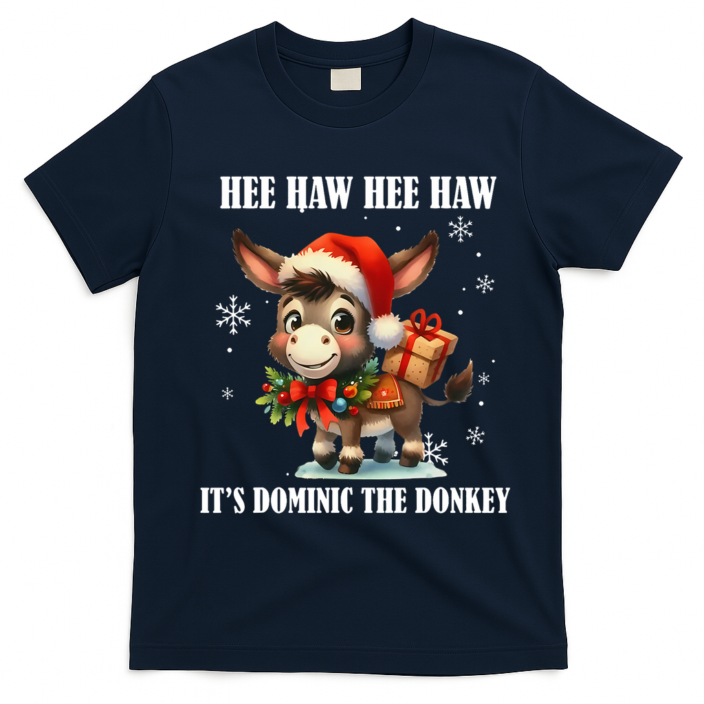 Funny Christmas Italian Christmas Donkey Dominic The Donkey T-Shirt - Navy Blue