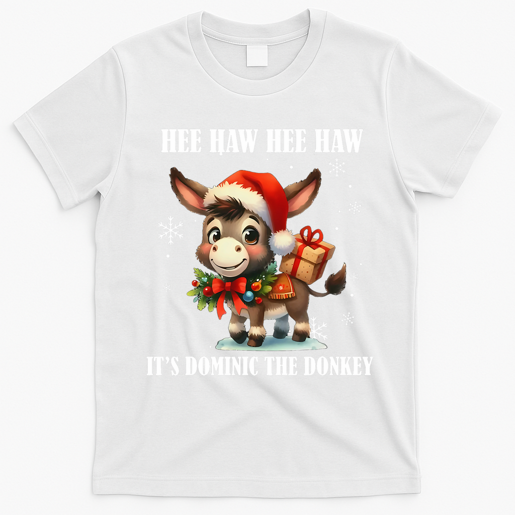 Funny Christmas Italian Christmas Donkey Dominic The Donkey T-Shirt - White