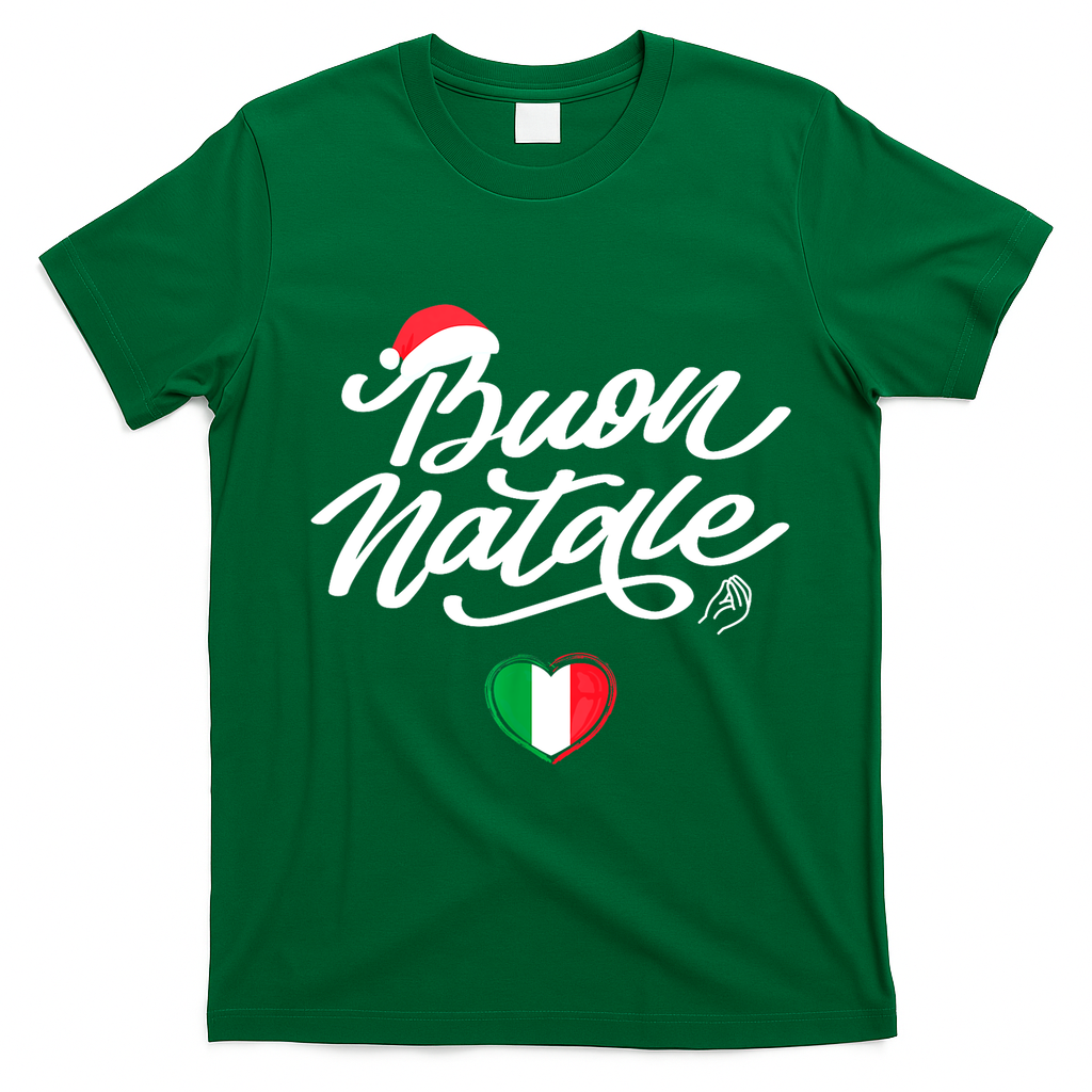 Family Christmas Italy Pride Holiday Buon Natale Italian Xmas Gift T-Shirt - Irish Green
