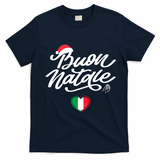 Family Christmas Italy Pride Holiday Buon Natale Italian Xmas Gift T-Shirt - Navy Blue