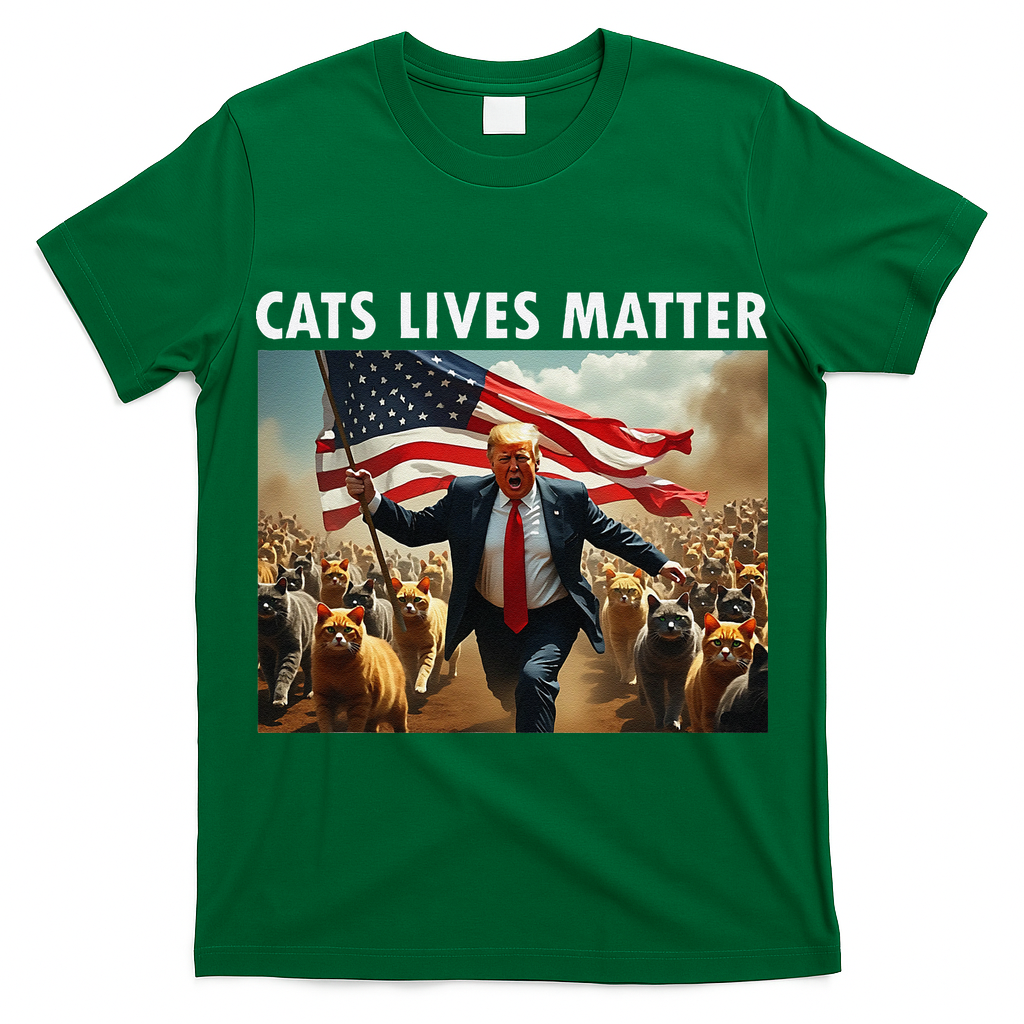 Funny Cat Lives Matter Pres Election 2024 Cats Dogs Pets Gift T-Shirt