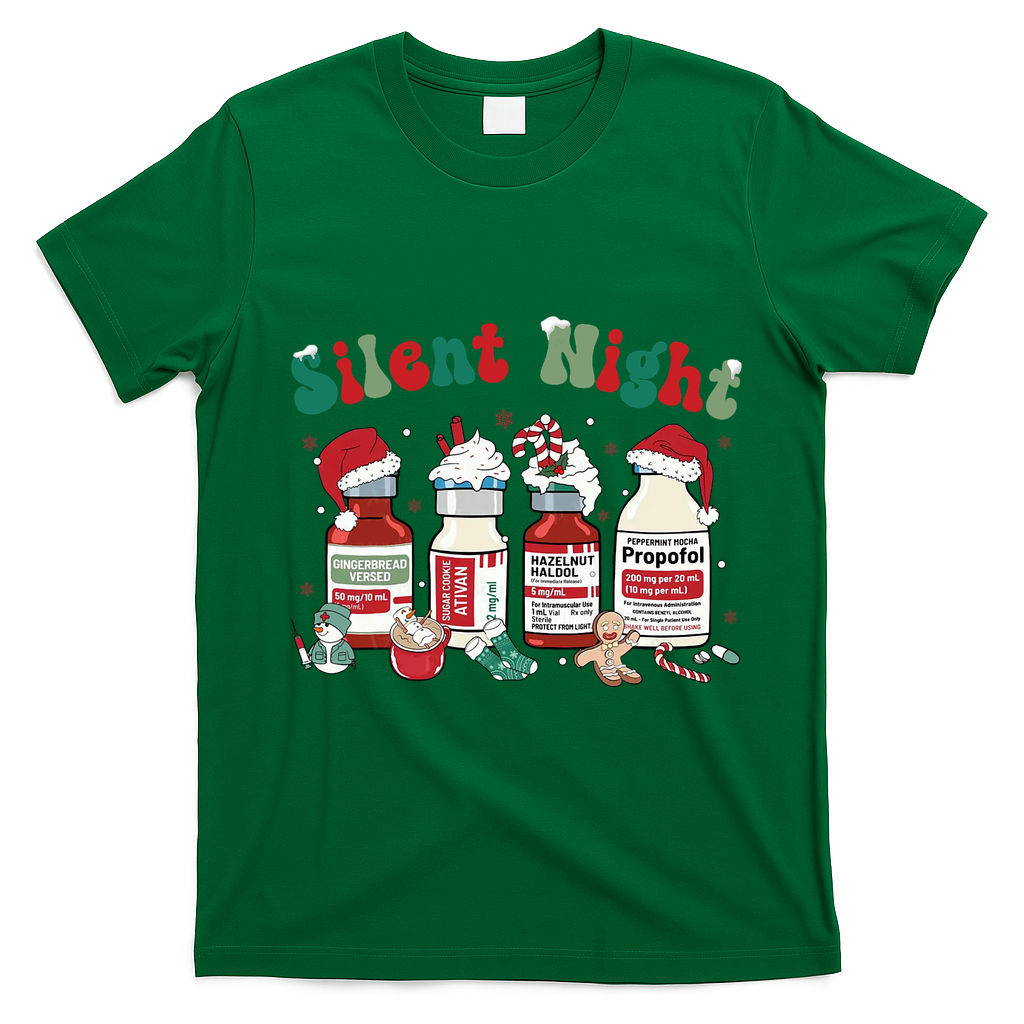 Funny Christmas Nurse Medical Christmas Icu Nicu Rn Er Nurse T-Shirt - Irish Green