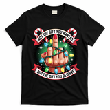 Funny Christmas Not The Gift You Wanted Middle Finger T-Shirt - Black