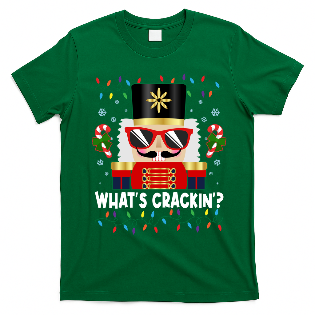 Funny Christmas Nutcracker Whats Crackin T-Shirt - Irish Green