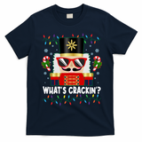 Funny Christmas Nutcracker Whats Crackin T-Shirt - Navy Blue