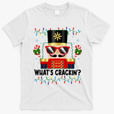 Funny Christmas Nutcracker Whats Crackin T-Shirt - White