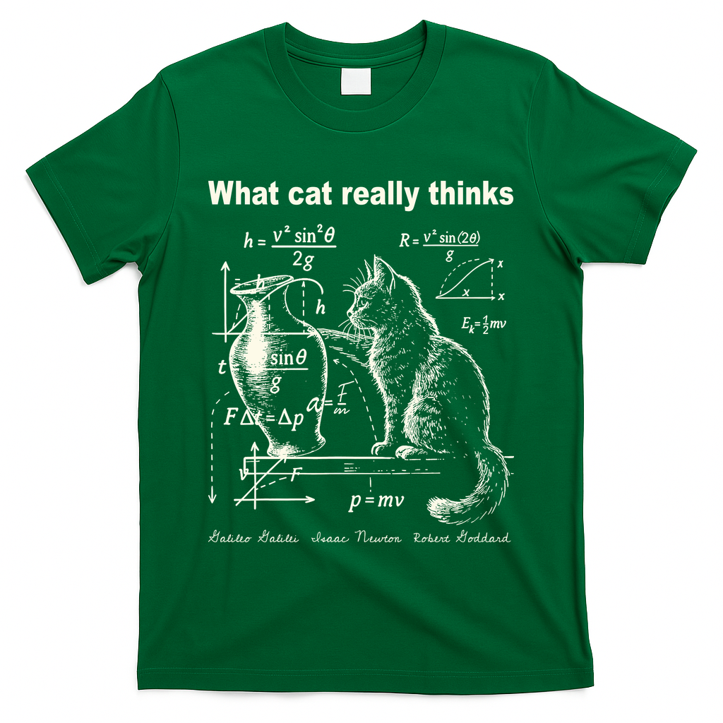 Funny Cat Physics Humor Design What Cats Really Thinks T-Shirt