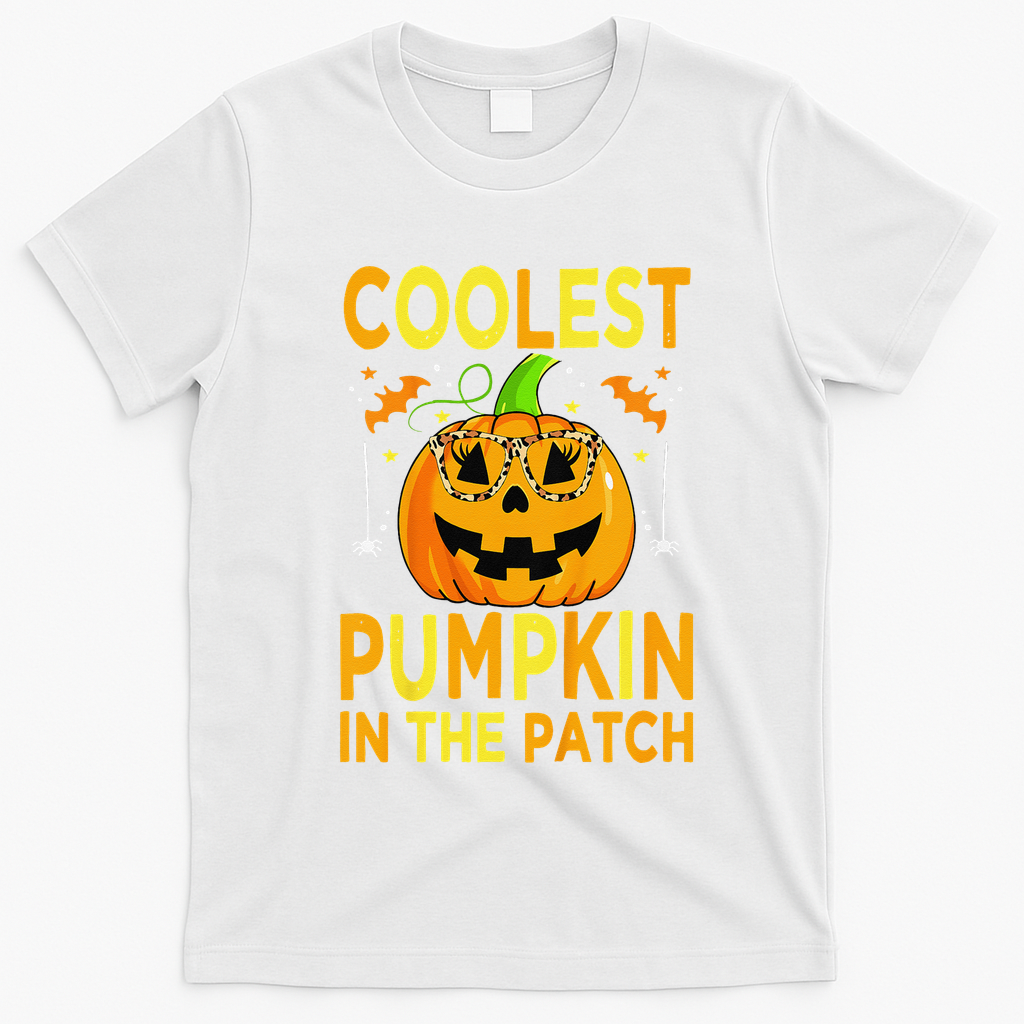 Funny Coolest Pumpkin In The Patch Funny Halloween T-Shirt - White