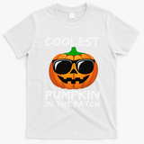 Funny Coolest Pumpkin In The Patch Halloween Funny T-Shirt - White