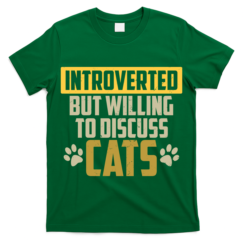 Funny Cat Paws Introverted But Willing To Discuss Cats T-Shirt