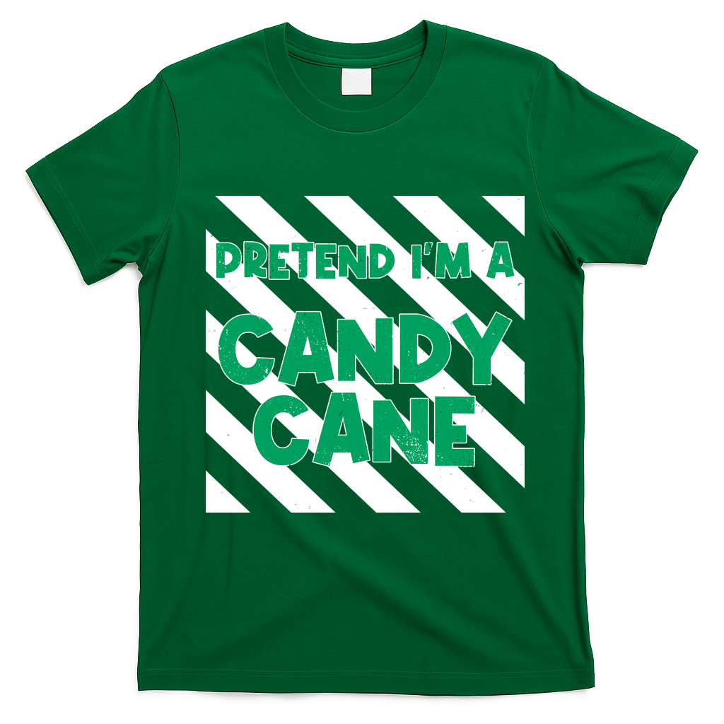Funny Christmas Pretend Im A Candy Cane T-Shirt - Irish Green