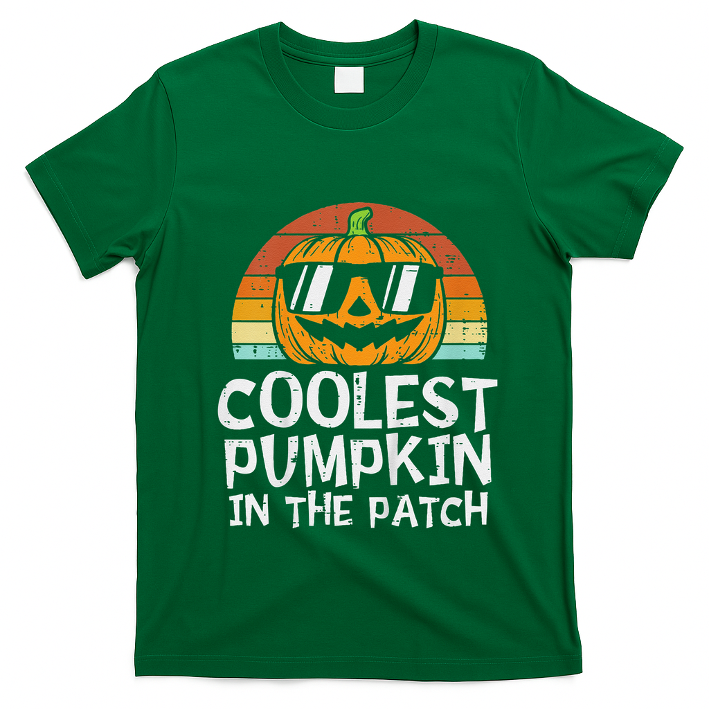 Funny Coolest Pumpkin In The Patch Halloween T-Shirt - Irish Green