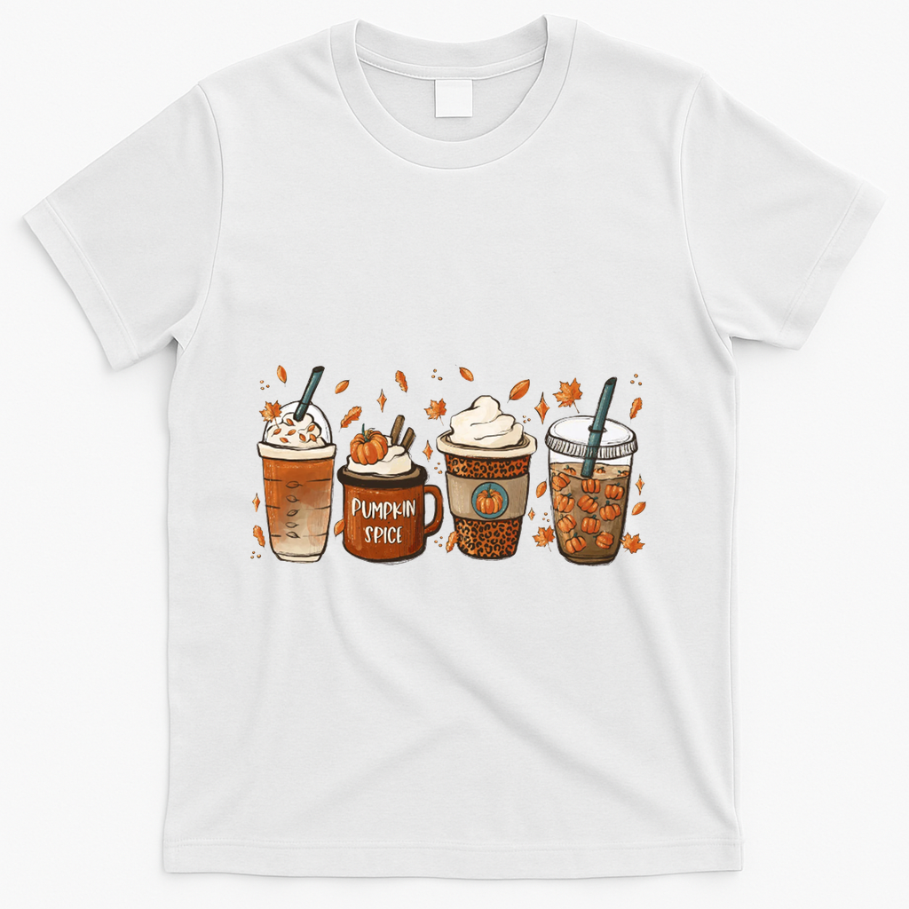 Fall Coffee Pumpkin Spice Lover T-Shirt - White