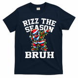 Funny Christmas Rizzmas Santa Xmas Rizz The Season Bruh T-Shirt - Navy Blue