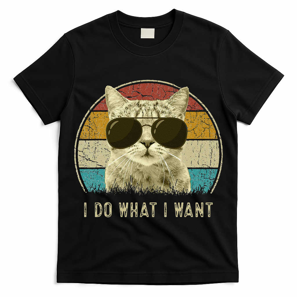 Funny Cat Retro Cats Lover I Do What I Want T-Shirt