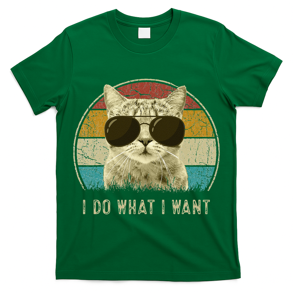 Funny Cat Retro Cats Lover I Do What I Want T-Shirt