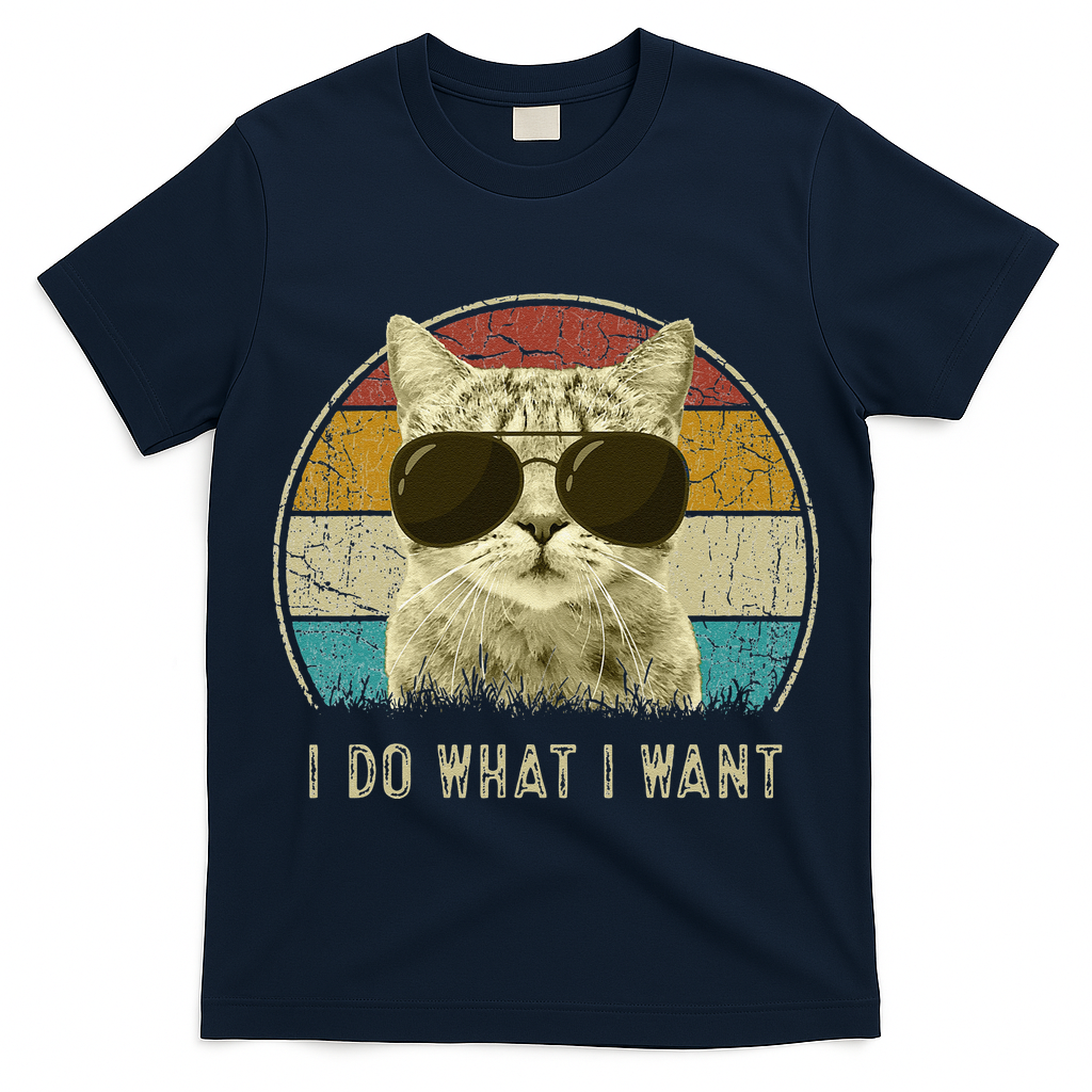 Funny Cat Retro Cats Lover I Do What I Want T-Shirt